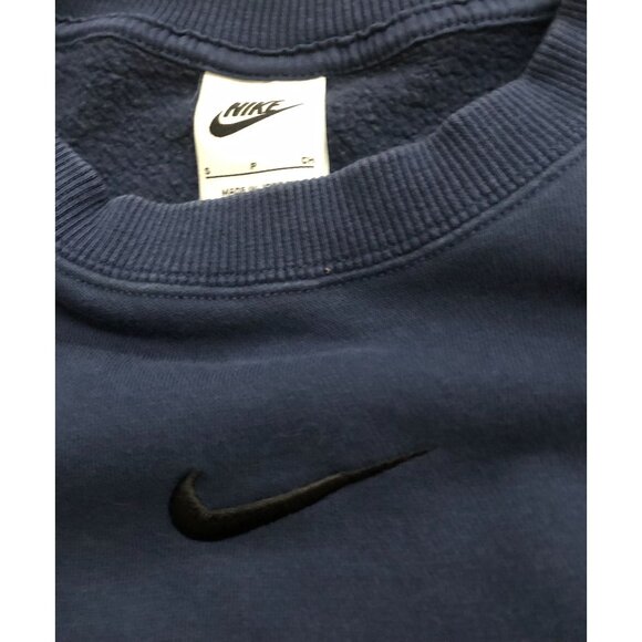 Nike Womens Small Blue Oversized Crewneck Center Check Sweatshirt - Picture 2 of 4